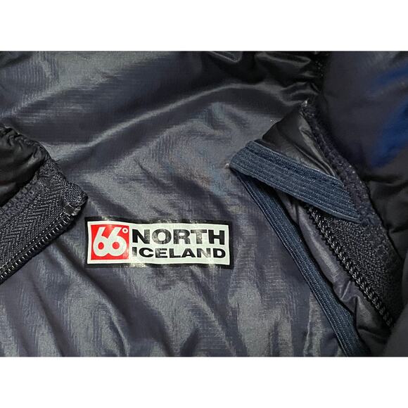 66 NORTH ICELAND dark navy blue vest puffer jacket womens size S small primaloft - Picture 8 of 9